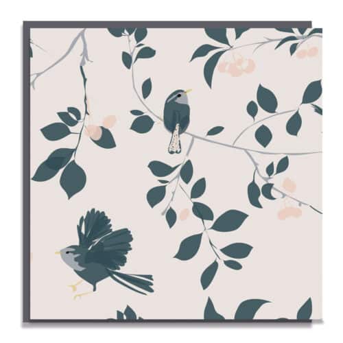 Wren and Cherry Greeting Card