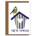 greeting card plastic free sustainable FSC recycled card British Made UK designer nw home card with blue tit bird