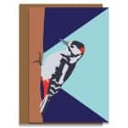 Greetings Card Luxury Designer Personalised Message Sustainable Environmentally Friendly paper from an FSC-certified supplier Plastic Free - Walter the woodpecker greeting card designed by Lorna Syson