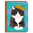 Greetings Card Luxury Designer Personalised Message Sustainable Environmentally Friendly paper from an FSC-certified supplier Plastic Free - king cat