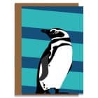 Greetings Card Luxury Designer Personalised Message Sustainable Environmentally Friendly paper from an FSC-certified supplier Plastic Free - patrick the penguin greeting card designed by Lorna Syson