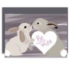 love valentines greeting card cat card eco friendly, plastic free, valentines card, printed in the UK, lorna syson, british designer, british card designer rabbit be mine