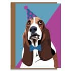 Greetings Card Luxury Designer Personalised Message Sustainable Environmentally Friendly paper from an FSC-certified supplier Plastic Free - basset hound