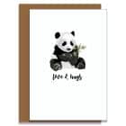 greeting card plastic free sustainable FSC recycled card British Made UK designer I like hanging out with you sloth greeting card love and hugs panda card