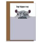 Greetings Card Luxury Designer Personalised Message Sustainable Environmentally Friendly paper from an FSC-certified supplier Plastic Free - Hip Hippo Ray greeting card
