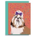 Greetings Card Luxury Designer Personalised Message Sustainable Environmentally Friendly paper from an FSC-certified supplier Plastic Free - Shih Tzu dog card