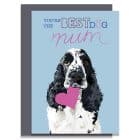 greeting card plastic free sustainable FSC recycled card British Made UK designer best dog mum mothers day birthday card greeting card spaniel