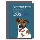 greeting card plastic free sustainable FSC recycled card British Made UK designer best dog dad fathers day card birthday card jack russel dog illustration