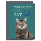 greeting card plastic free sustainable FSC recycled card British Made UK designer best cat dad fathers day birthday cat illustration