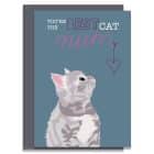 greeting card plastic free sustainable FSC recycled card British Made UK designer best cat mum mothers day card birthday card cat illustration grey tabby cat card