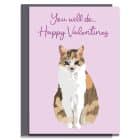 love valentines greeting card cat card eco friendly, plastic free, valentines card, printed in the UK, lorna syson, british designer, british card designer cat you will do