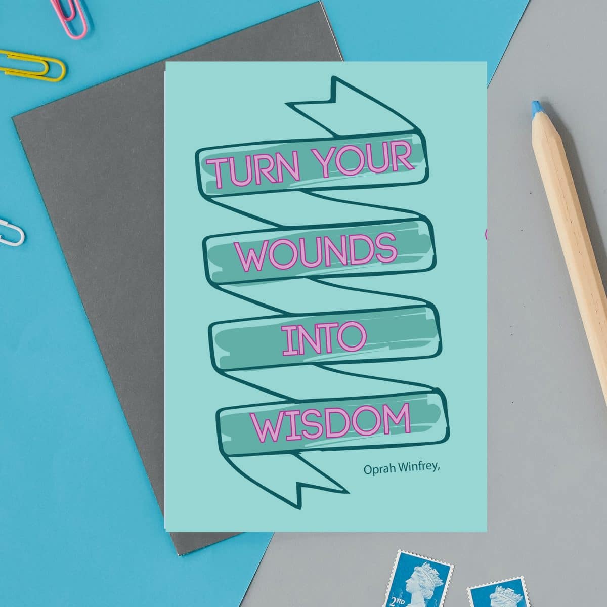 british card designer, illustration, designer card, british card, printed din the UK, positive messaging, IVF, trying to conceive, miscarriage, infertility Turn your wounds into wisdom