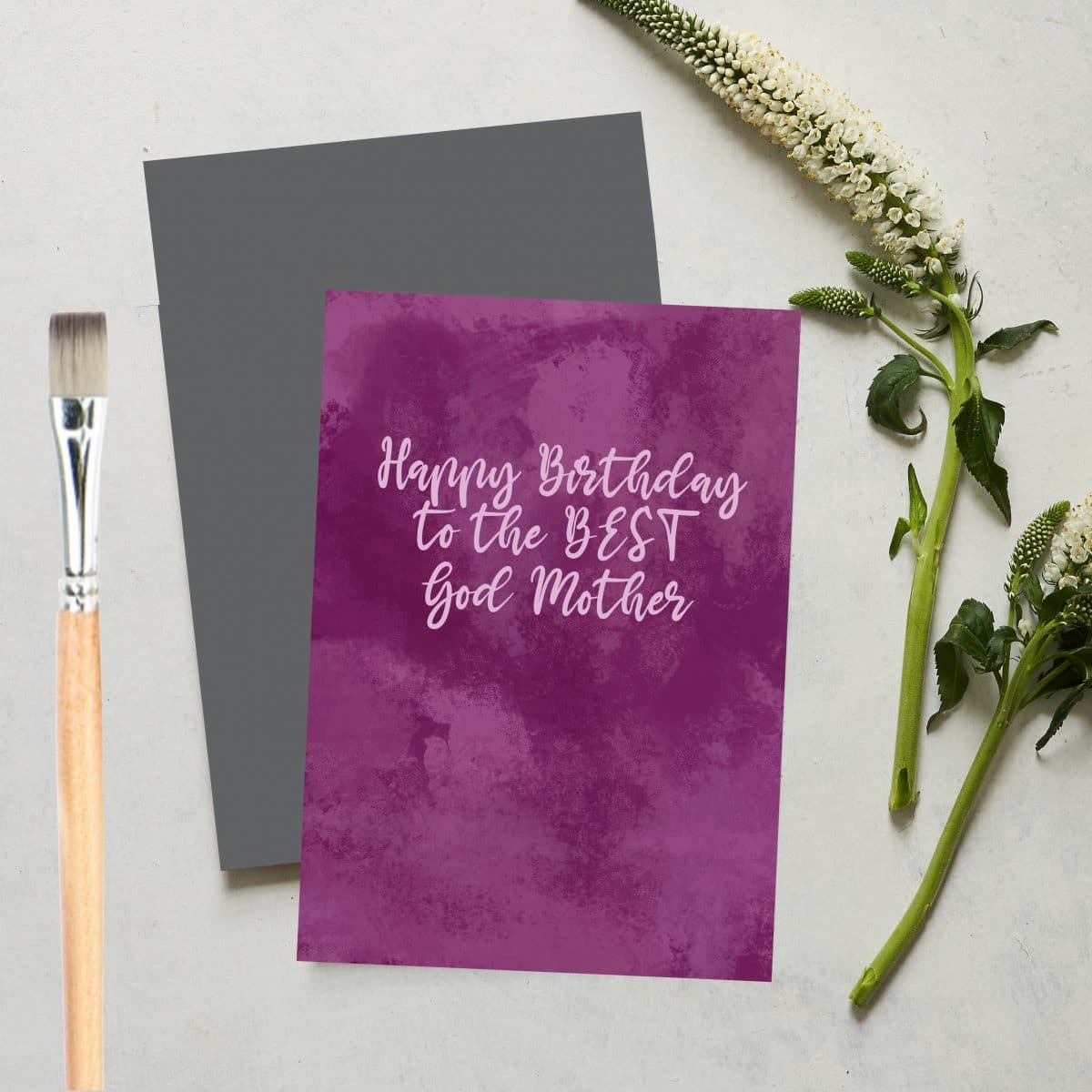 Greetings Card Luxury Designer Personalised Message Sustainable Environmentally Friendly paper from an FSC-certified supplier Plastic Free love positive messaging - Happy Birthday Best God Mother
