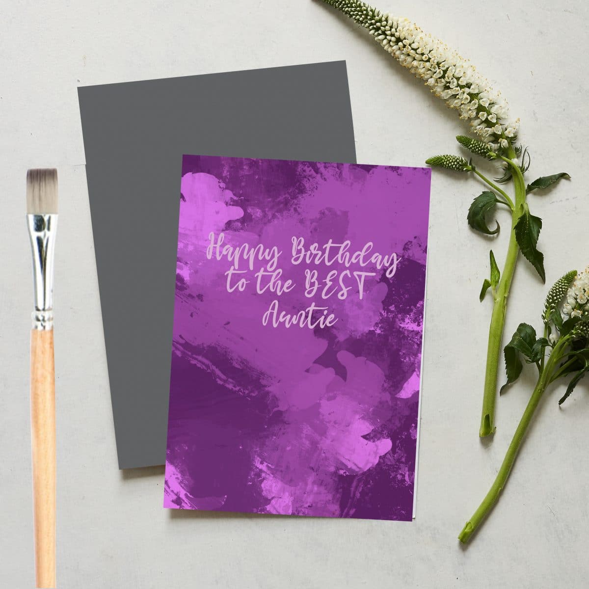 Greetings Card Luxury Designer Personalised Message Sustainable Environmentally Friendly paper from an FSC-certified supplier Plastic Free love positive messaging - Happy Birthday Best Auntie