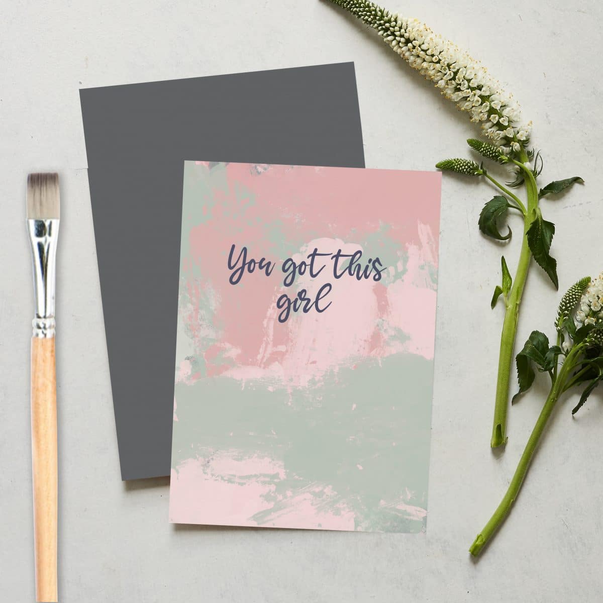 Greetings Card Luxury Designer Personalised Message Sustainable Environmentally Friendly paper from an FSC-certified supplier Plastic Free love positive messaging - you got this girl