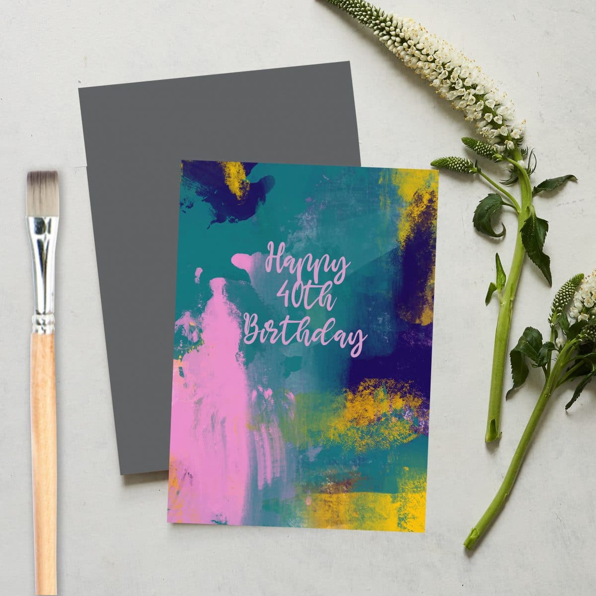 Greetings Card Luxury Designer Personalised Message Sustainable Environmentally Friendly paper from an FSC-certified supplier Plastic Free love positive messaging - happy 40th birthday card