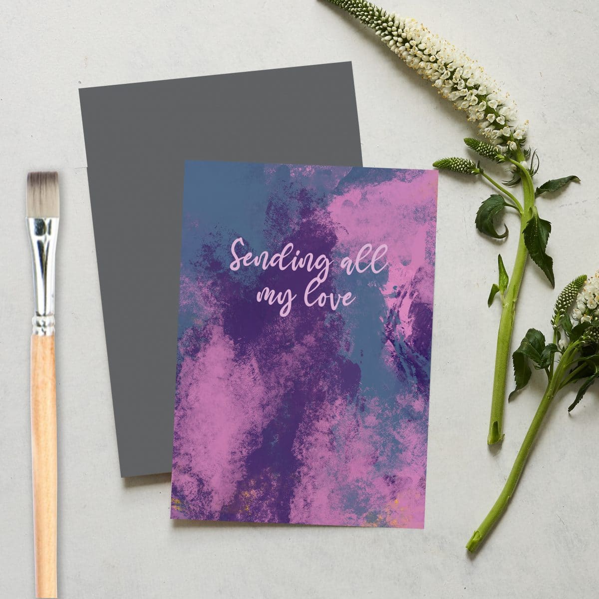 Greetings Card Luxury Designer Personalised Message Sustainable Environmentally Friendly paper from an FSC-certified supplier Plastic Free love positive messaging - sending all my love