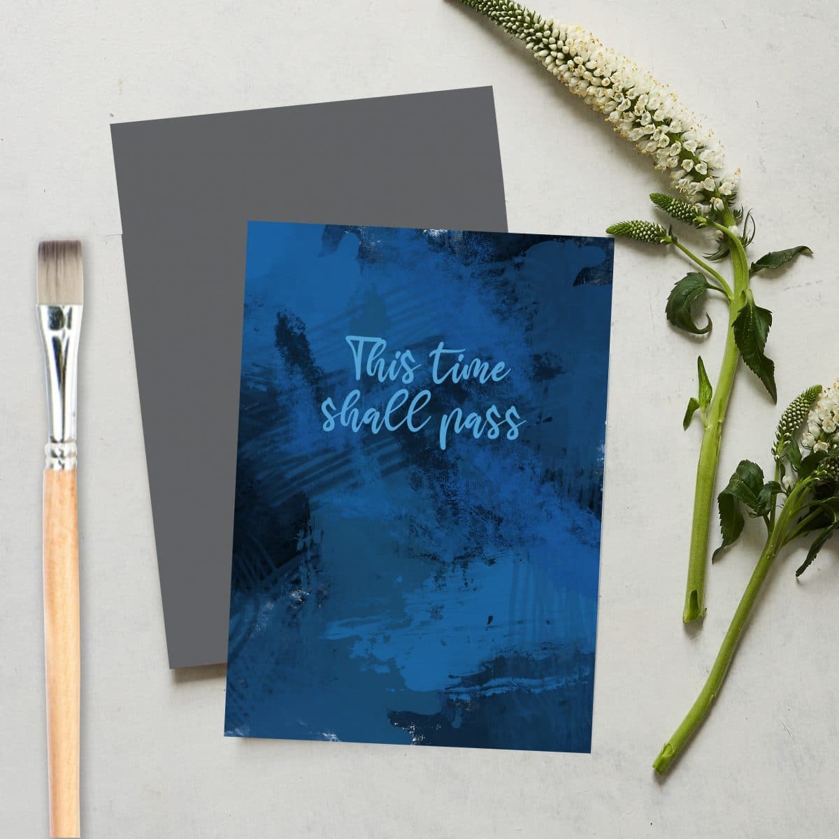 Greetings Card Luxury Designer Personalised Message Sustainable Environmentally Friendly paper from an FSC-certified supplier Plastic Free love positive messaging - this time shall pass card