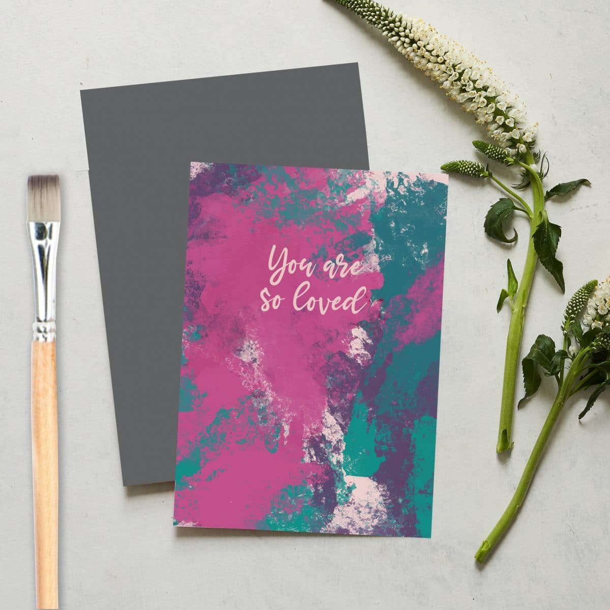 Greetings Card Luxury Designer Personalised Message Sustainable Environmentally Friendly paper from an FSC-certified supplier Plastic Free love positive messaging - you are so loved card