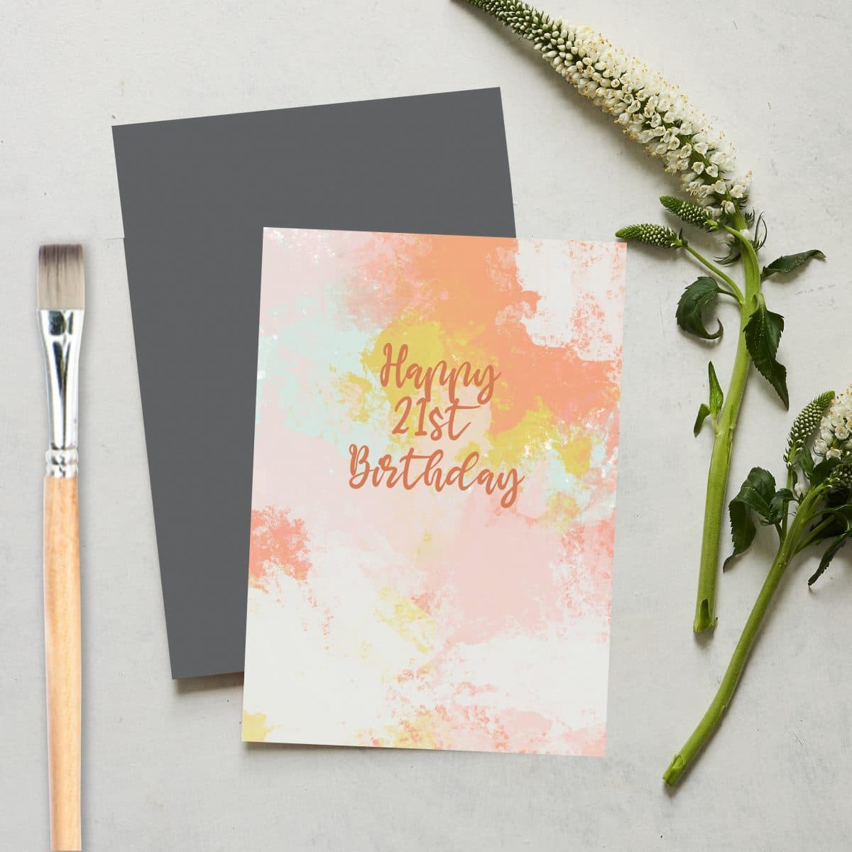 Greetings Card Luxury Designer Personalised Message Sustainable Environmentally Friendly paper from an FSC-certified supplier Plastic Free love positive messaging - happy 21st birthday card