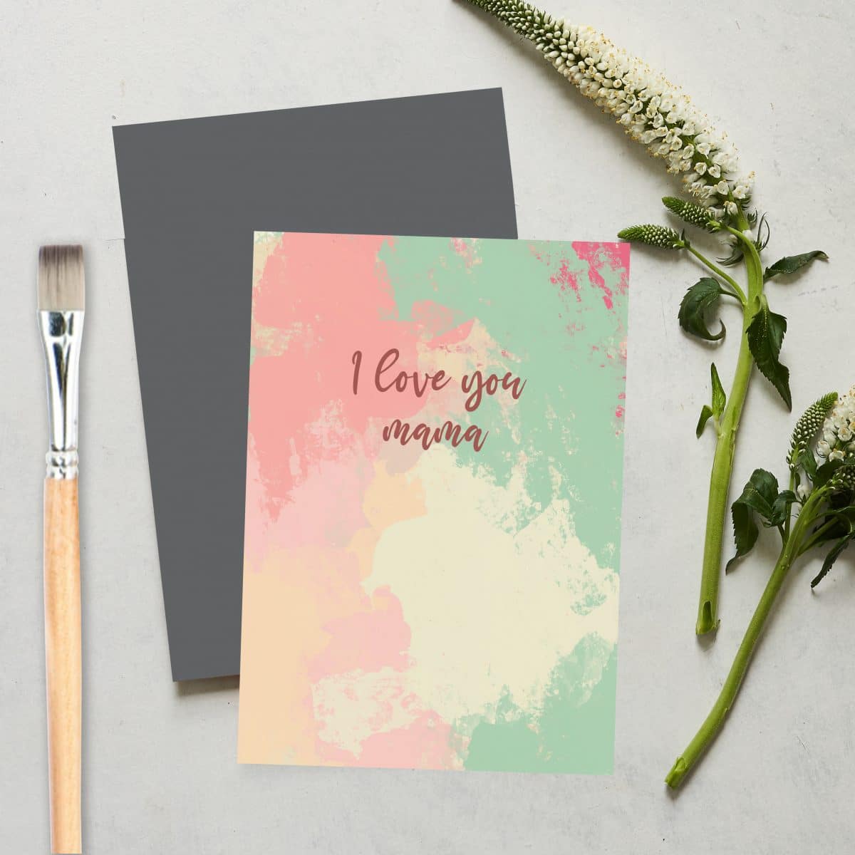 Greetings Card Luxury Designer Personalised Message Sustainable Environmentally Friendly paper from an FSC-certified supplier Plastic Free love positive messaging - i love you mama