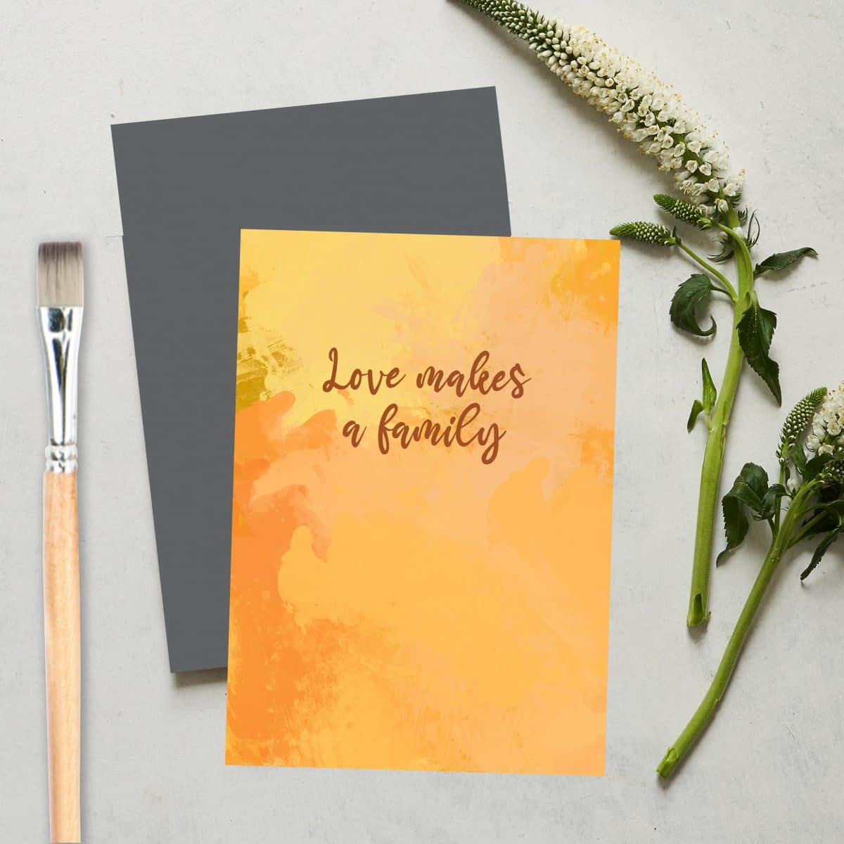 Greetings Card Luxury Designer Personalised Message Sustainable Environmentally Friendly paper from an FSC-certified supplier Plastic Free love positive messaging - love makes a family card
