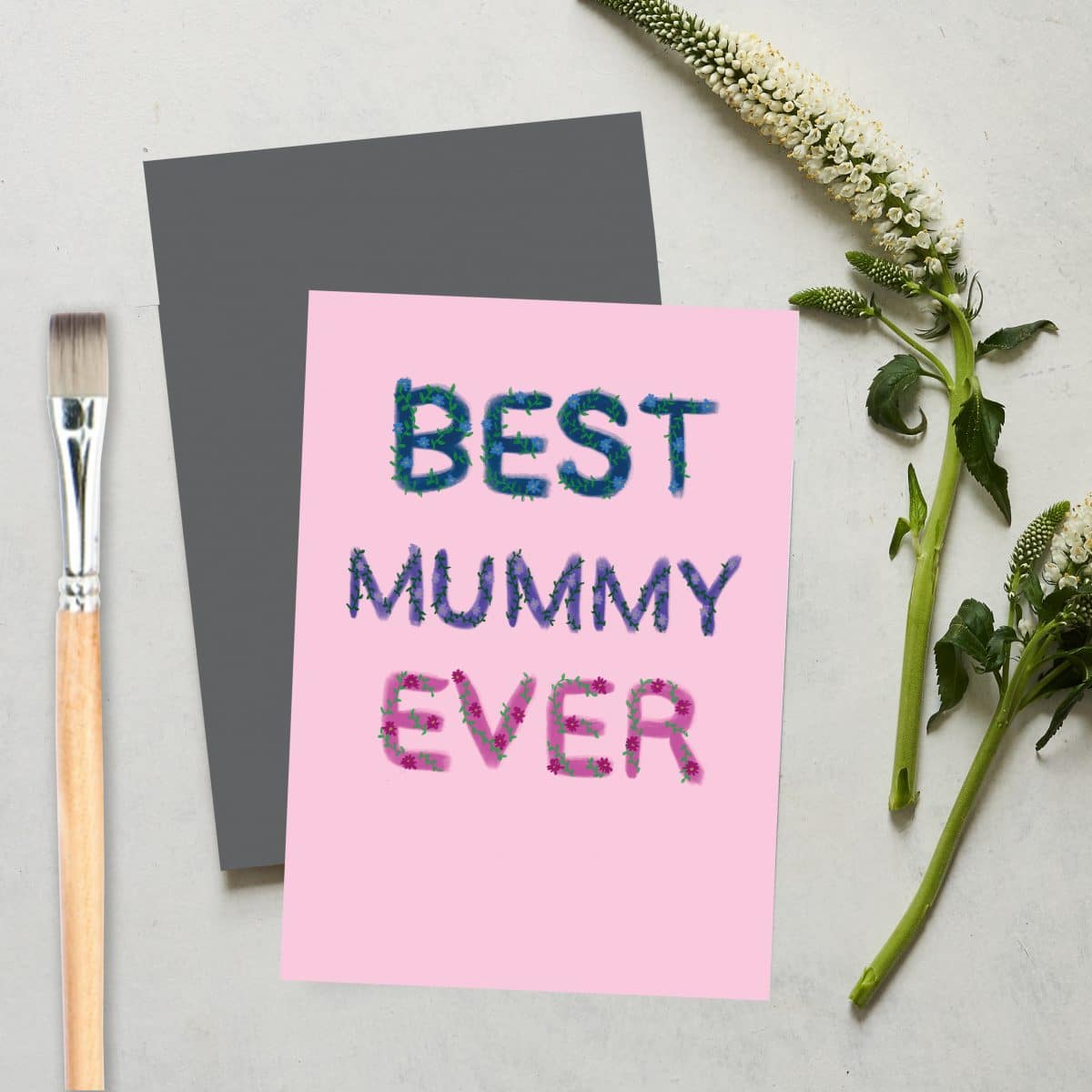 Greetings Card Luxury Designer Personalised Message Sustainable Environmentally Friendly paper from an FSC-certified supplier Plastic Free love positive messaging - best mummy ever