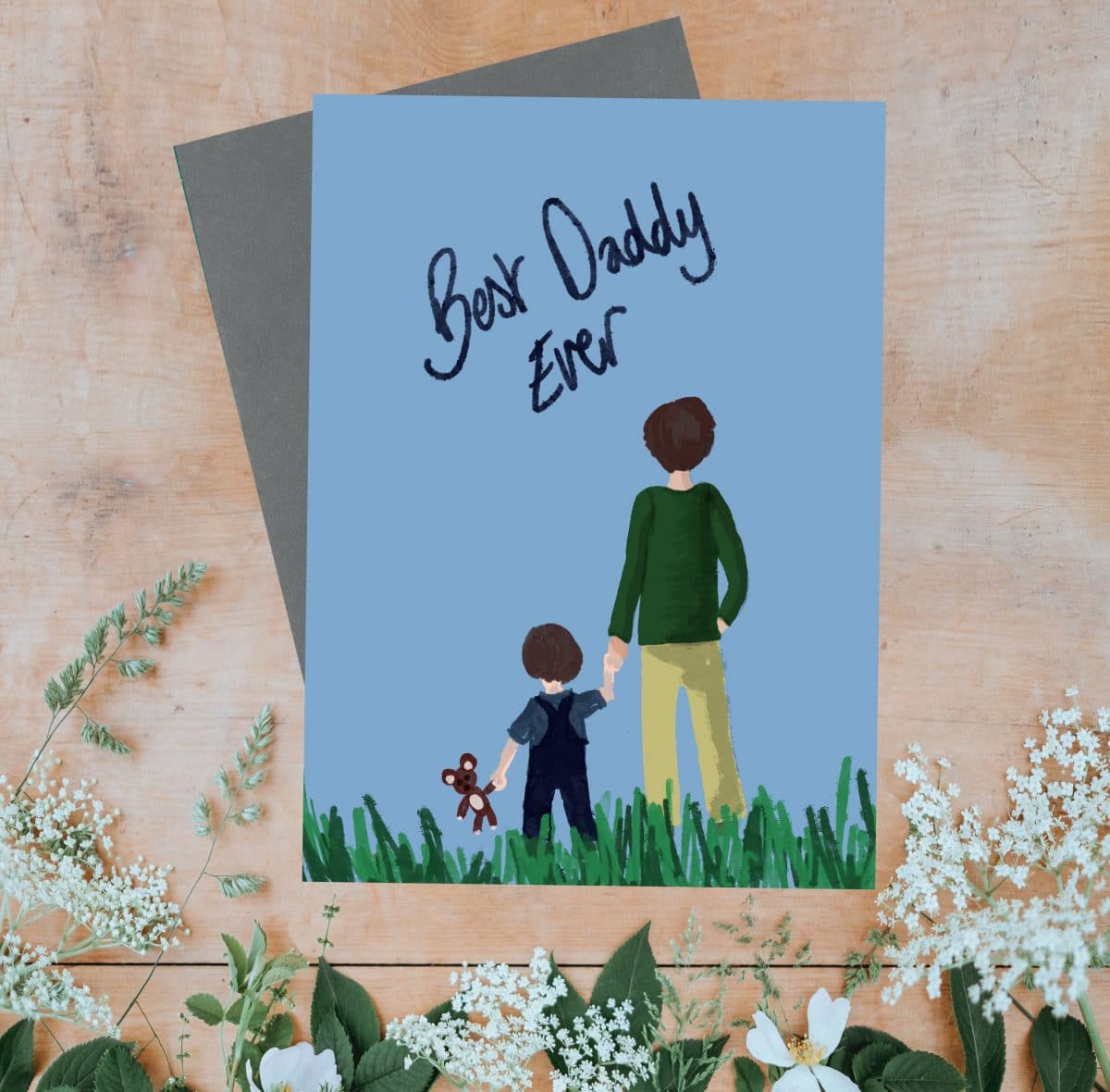 Greetings Card Luxury Designer Personalised Message Sustainable Environmentally Friendly paper from an FSC-certified supplier Plastic Free - Best Daddy Ever