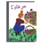 Greetings Card Luxury Designer Personalised Message Sustainable Environmentally Friendly paper from an FSC-certified supplier Plastic Free - I pick you
