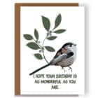 Illustrated Birthday Card with Long Tailed Tit