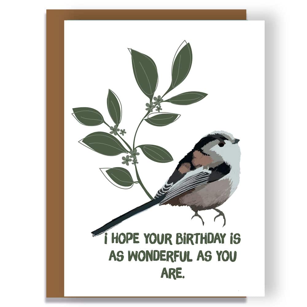 369 Illustrated Birthday Card with Long Tailed Tit