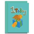 1 today dinosaur greeting card wrapping paper childrens card kids card sustainable greeting cards FSC paper