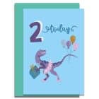 2 today dinosaur greeting card wrapping paper childrens card kids card sustainable greeting cards FSC paper