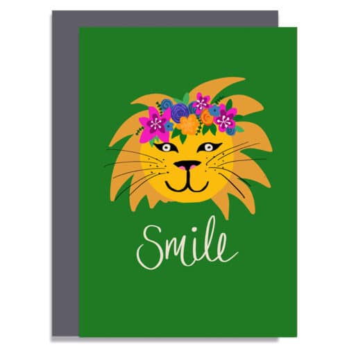 Smile - Lion Greeting Card