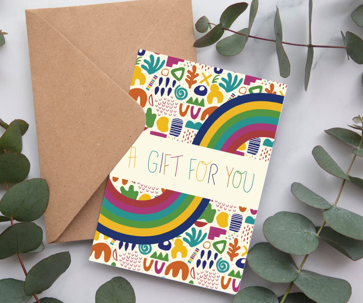 A Gift For You Greeting Card, greeting card, luxury greeting card, raph and rose, collaboration, designer greeting card