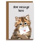 personalised greeting card, your message on the front of the card. superhero cockapoo card sustainable British greeting card personalised kitten