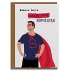 personalised greeting card, your message on the front of the card. superhero cockapoo card sustainable British greeting card personalised kitten personalised fathers day card change the text on the front of the card