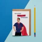 personalised greeting card, your message on the front of the card. superhero cockapoo card sustainable British greeting card personalised kitten personalised fathers day card change the text on the front of the card