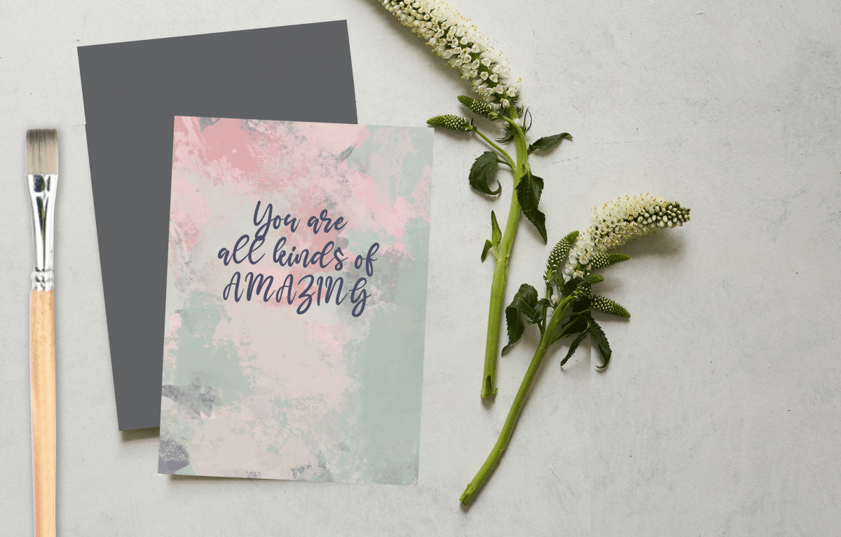 female empowerment cards, luxury designer, positive messaging thought message card, thinking of you, mothers day, I love you mama mummy floral designer personalised messages greetings