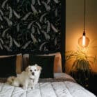 green butterfly roller blind - buddleia plant - lorna syson homeware fabric butterfly fabric