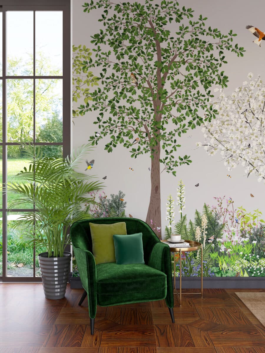 Lorna Syson bespoke woodland wallpaper