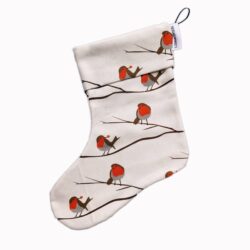Luxury robin christmas stocking