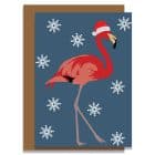 Christmas Card Luxury Designer Personalised Message Sustainable Environmentally Friendly paper from an FSC-certified supplier Plastic Free - Christmas flamingo