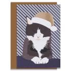 Christmas Card Luxury Designer Personalised Message Sustainable Environmentally Friendly paper from an FSC-certified supplier Plastic Free - Christmas Bruce - christmas greetings cards - cat - lorna syson