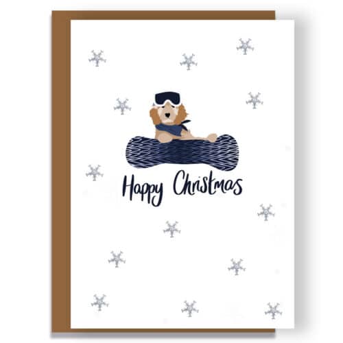 Christmas Ski Cockapoo Card