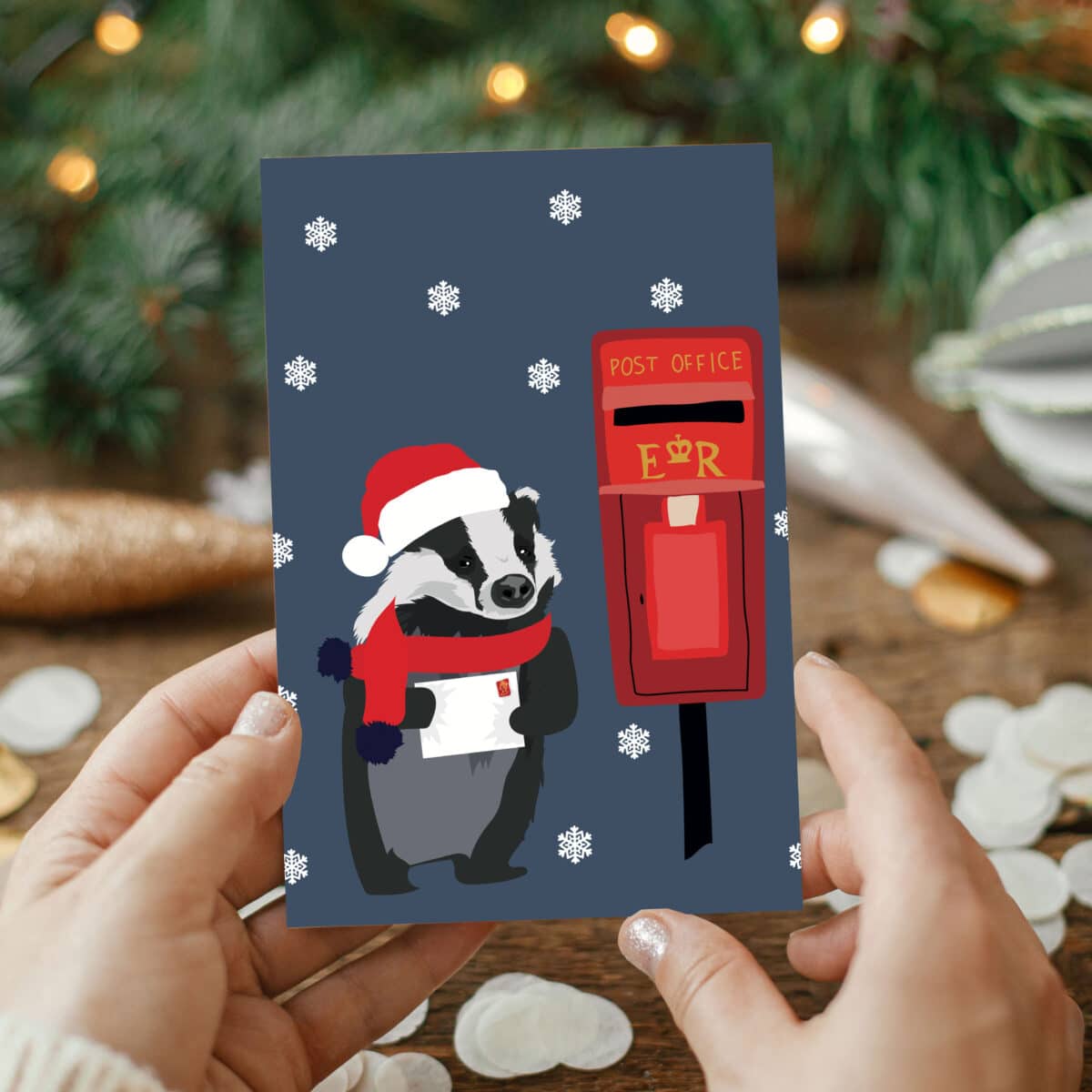 Badger Postman Christmas Card