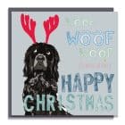Christmas Card Luxury Designer Personalised Message Sustainable Environmentally Friendly paper from an FSC-certified supplier Plastic Free hearing dogs dog charity card charity greetings card - spaniel black