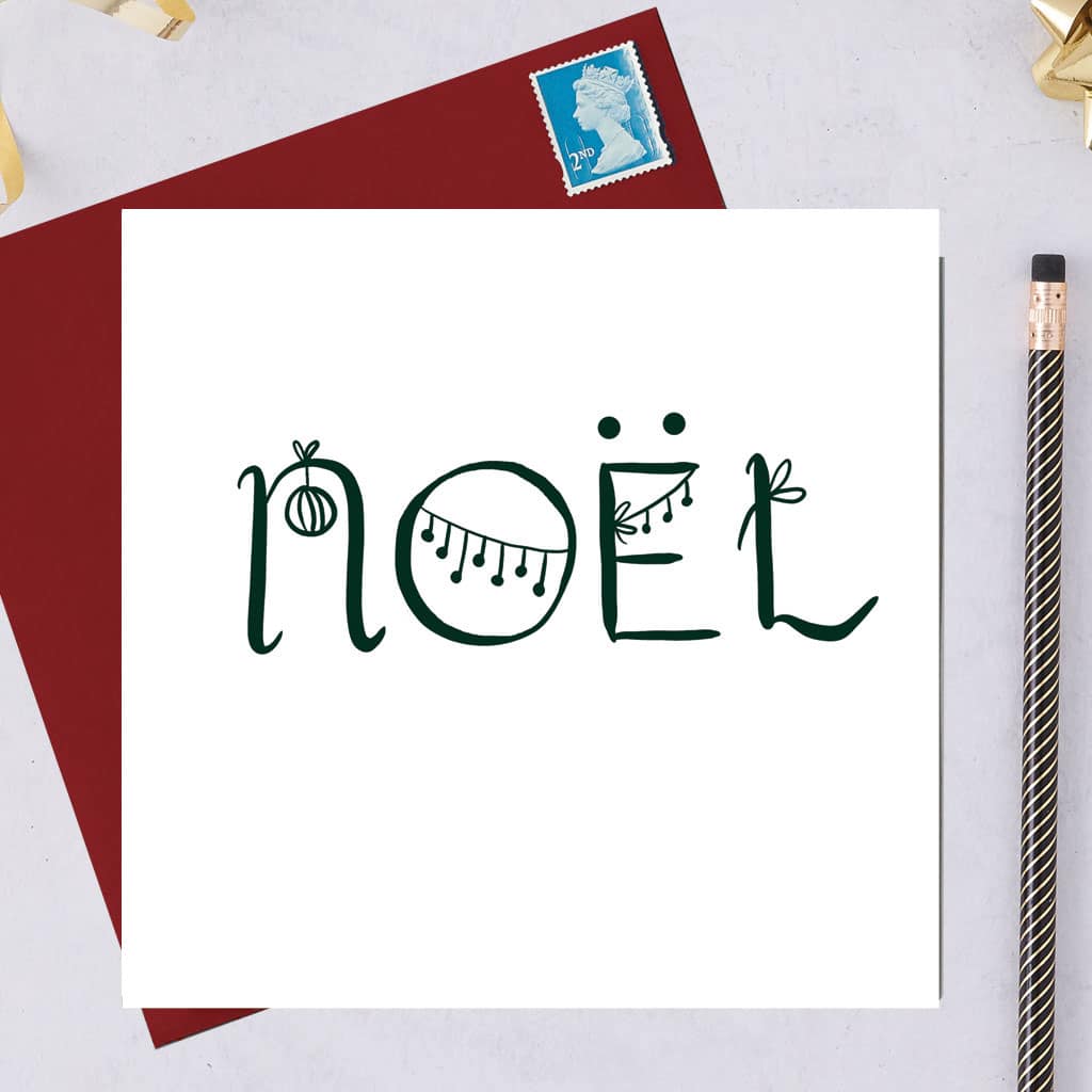 Christmas card, luxury Christmas card, noel Christmas card, designer, Lorna Syson