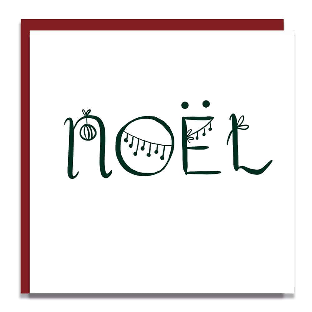 X410-cut-out Christmas card, luxury Christmas card, noel Christmas card, designer, Lorna Syson, noel