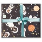 wrapping paper, luxury wrapping paper, gift wrap, plastic free, paper from an FSC-certified supplier, enviromentally friendly, sustainable, birthday paper, birthday wrapping paper. gifts, astro pet